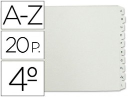 Juego de 20 separadores alfabéticos Multifin 3003 4º apaisado PVC gris
